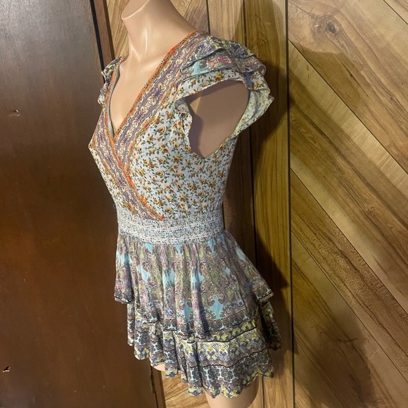Alice + Olivia XS Mariska Mixed Print Multicolored Skort Romper - Picture 8 of 12